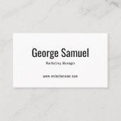 Carte De Visite Nom de l'emploi simple professionnel élégant Titre (Devant)