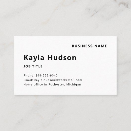 Carte De Visite Nom de l'employé avec le logo de l'entreprise Code (Dos)