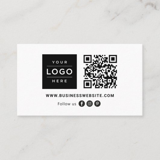 Carte De Visite Nom de l'employé avec le logo de l'entreprise Code (Devant)