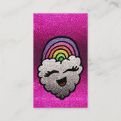 Carte De Visite Nom de l'enseignant Rainbow Parties scintillant Co (Dos)
