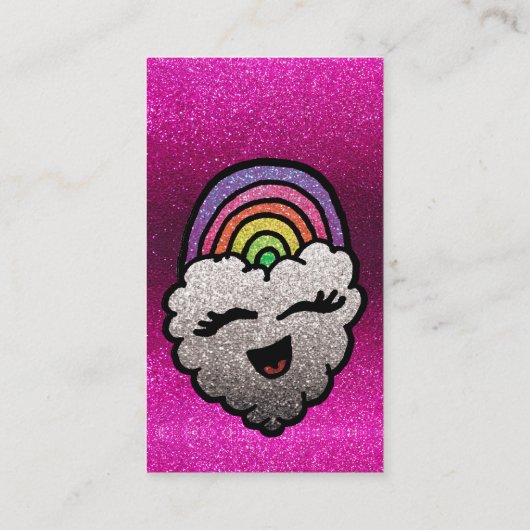 Carte De Visite Nom de l'enseignant Rainbow Parties scintillant Co (Dos)