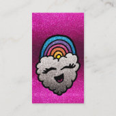 Carte De Visite Nom de l'enseignant Rainbow Parties scintillant Co (Dos)
