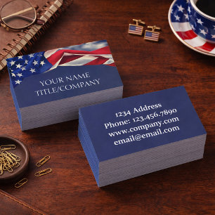 Carte De Visite Nom de l'entreprise American Flag