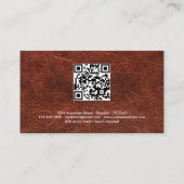 Carte De Visite Nom de l'entreprise Logo Photo QR Code Brown Faux  (Dos)