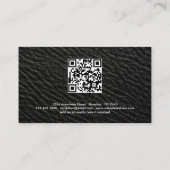 Carte De Visite Nom de l'entreprise Logo QR Code Black Faux cuir (Dos)