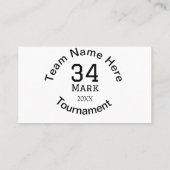 Carte De Visite Nom de l'équipe ici ajouter nom tournoi année text (Dos)