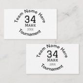 Carte De Visite Nom de l'équipe ici ajouter nom tournoi année text (Devant / Derrière)