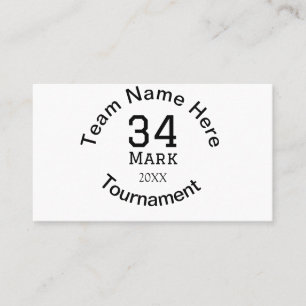 Carte De Visite Nom de l'équipe ici ajouter nom tournoi année text