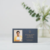 Carte De Visite Nom de l'étudiant de l'école de droit photo de dip (Debout devant)