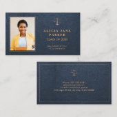 Carte De Visite Nom de l'étudiant de l'école de droit photo de dip (Devant / Derrière)