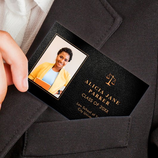 Carte De Visite Nom de l'étudiant de l'école de droit photo de dip