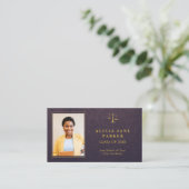 Carte De Visite Nom de l'étudiant de l'école de droit photo de dip (Debout devant)