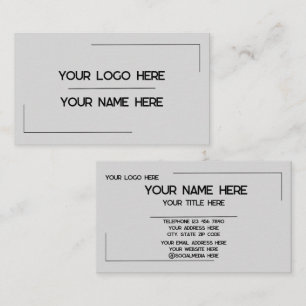 Carte De Visite Nom de logo personnalisé Minimaliste Moderne Profe