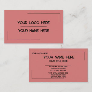 Carte De Visite Nom de logo personnalisé Minimaliste Moderne Profe