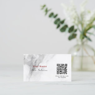 Carte De Visite Nom de look élégant Personnaliser Code QR Marbre B