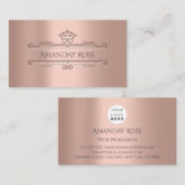 Carte De Visite Nom de marque royale Rose Couronne professionnelle (Devant / Derrière)