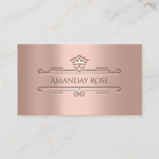 Carte De Visite Nom de marque royale Rose Couronne professionnelle (Devant)