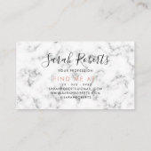 Carte De Visite Nom de monogramme modifié en marbre rosegold (Dos)