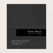 Carte De Visite Nom de position professionnel gris noir personnali (Extérieur déplié)