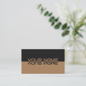 Carte De Visite Nom de reflet noir et marron tout simplement éléga (Debout devant)