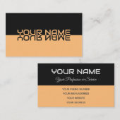 Carte De Visite Nom de reflet tout simplement élégant noir et oran (Devant / Derrière)