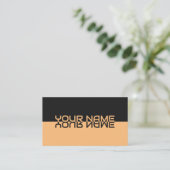 Carte De Visite Nom de réflexion noir et orange simplement élégant (Debout devant)