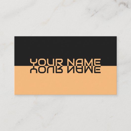 Carte De Visite Nom de réflexion noir et orange simplement élégant (Devant)