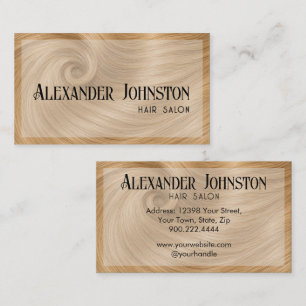 Carte De Visite Nom de salon de coiffure blonde Typographie élégan