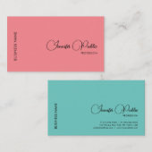 Carte De Visite Nom de script élégant du logo de l'entreprise (Devant / Derrière)