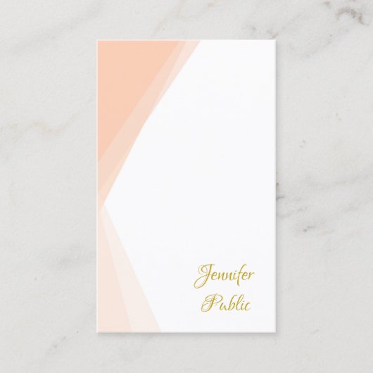 Carte De Visite Nom de script Gold manuscrit Modèle Professionnel (Devant)