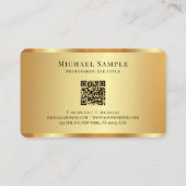 Carte De Visite Nom de script manuscrit Code QR Or Luxueux (Dos)
