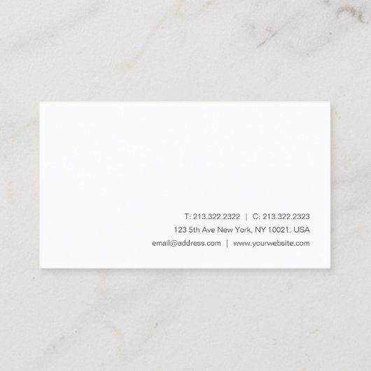 Carte De Visite Nom de script manuscrit Modern Simple Modèle (Dos)