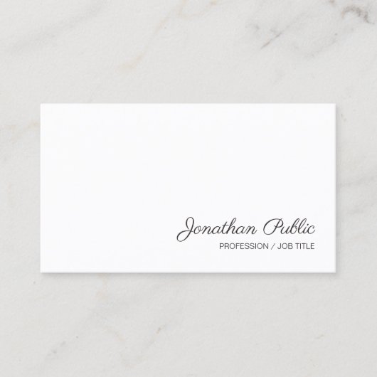Carte De Visite Nom de script manuscrit Modern Simple Modèle (Devant)