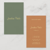 Carte De Visite Nom de script manuscrit Moderne Modèle élégant (Devant / Derrière)