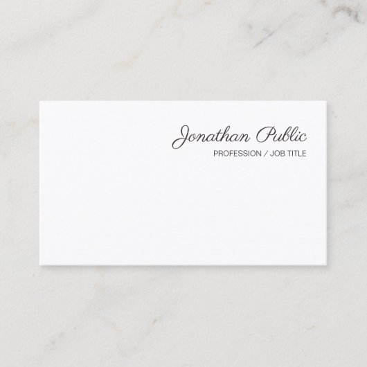 Carte De Visite Nom de script manuscrit personnalisé moderne simpl (Devant)