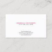 Carte De Visite Nom de script minimal initial | Rose spécial (Dos)