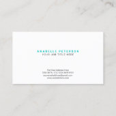 Carte De Visite Nom de script minimal initial | Tosca vert (Dos)