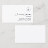 Carte De Visite Nom de script personnalisé Charger le logo de l'en (Devant / Derrière)