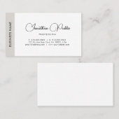 Carte De Visite Nom de script personnalisé Modèle moderne élégant (Devant / Derrière)