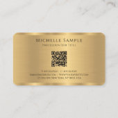 Carte De Visite Nom de script personnalisé QR Code Modèle or Monog (Dos)