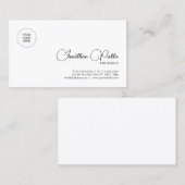 Carte De Visite Nom de script personnalisé Télécharger le logo de  (Devant / Derrière)