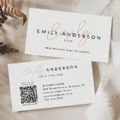 Carte De Visite Nom de script rose clair professionnel moderne Cod