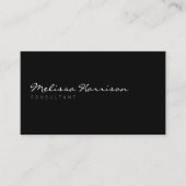 Carte De Visite Nom de script simple professionnel noir (Devant)