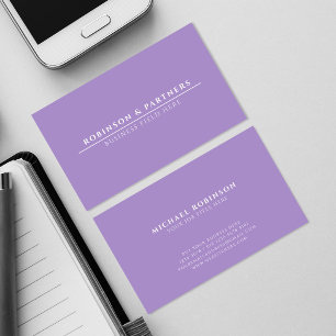 Carte De Visite Nom de société minimal Ligne blanche Purple do