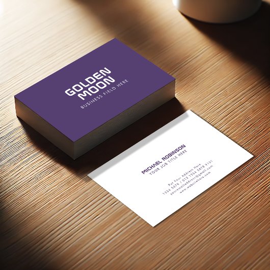Carte De Visite Nom de société minimal | Moderne | Rustique violet