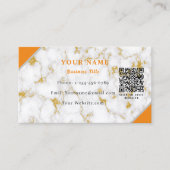 Carte De Visite Nom de style moderne Personnaliser Code QR Marbre (Devant)