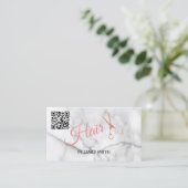 Carte De Visite Nom de style moderne Personnaliser Code QR Marbre (Debout devant)