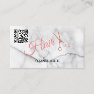 Carte De Visite Nom de style moderne Personnaliser Code QR Marbre