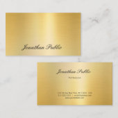 Carte De Visite Nom d'écriture manuscrite Elegant Modèle d'or Faux (Devant / Derrière)