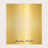 Carte De Visite Nom d'écriture moderne Gold Elegant Modèle (Extérieur déplié)